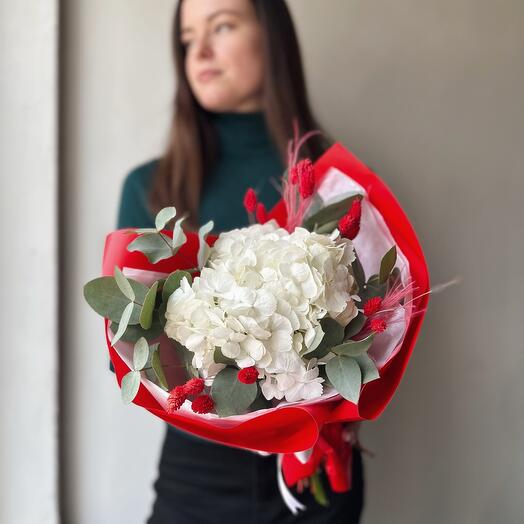 Моно с гортензией белой