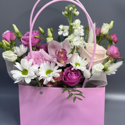Flowers in a handbag