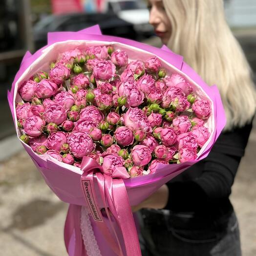 Misty Bubbles (10 rose bush peony-shaped roses)