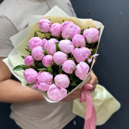 Розовый пион 19шт