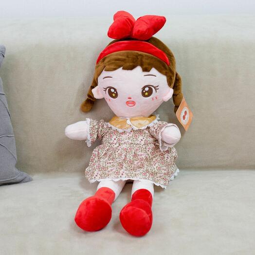 Мягкая игрушка велюровая Кукла Ханна для девочек в подарок KiDWoW коричневый 55см