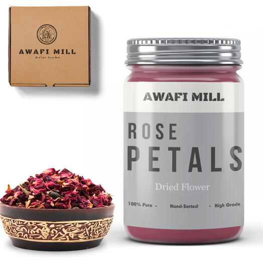 AWAFI MILL Dried Rose Petals | Rosa rubiginosa - Bottle of 100 Gram