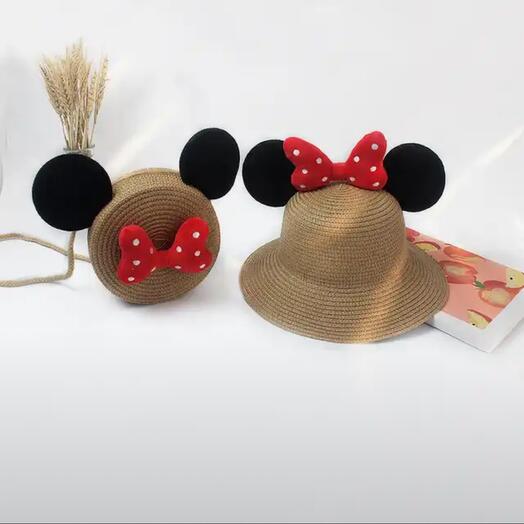 Соломенная шляпа и сумка для девочек