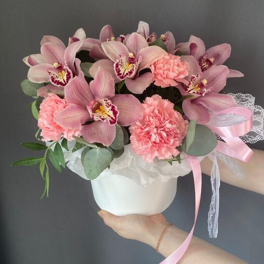 Авторский бокс с орхидеями 777