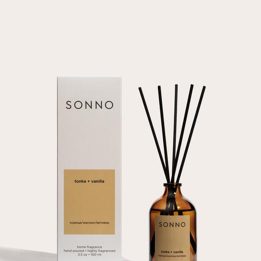 Ароматический диффузор SONNO, Tonka + Vanilla, 100 мл