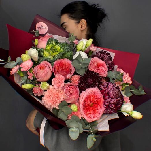 Евро букет с брассикой