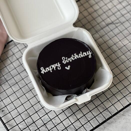Черный бенто торт happy birthday
