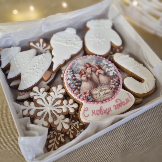 Набор пряников подарок на новый год "Шебби Рождество"