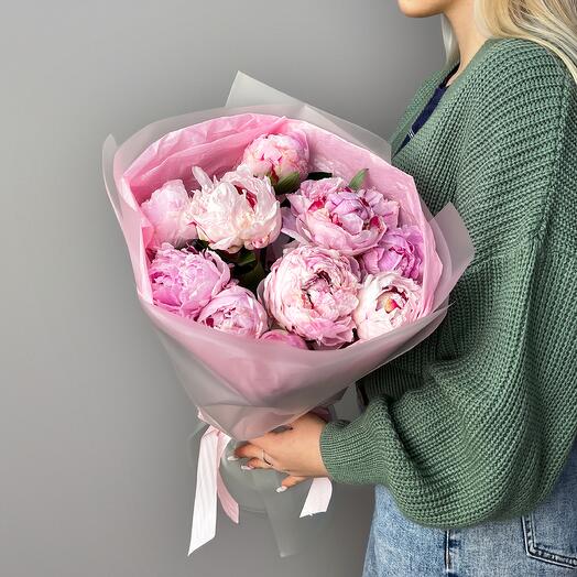 Ramo de 11 peonías rosas (FW0076)