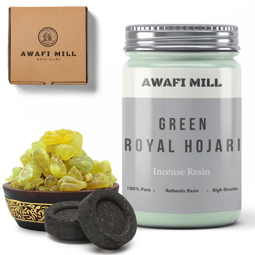 AWAFI MILL Oman Green Hojari | Charcoal Tablet - Bottle of 100 Gram with 20 Charcoal Piece