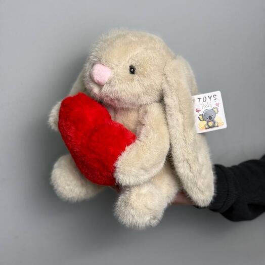 Stuffed animal rabbit heart