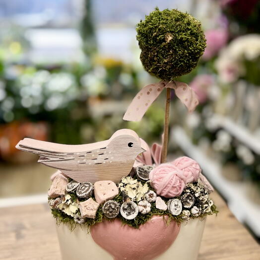 Spring bird with heart