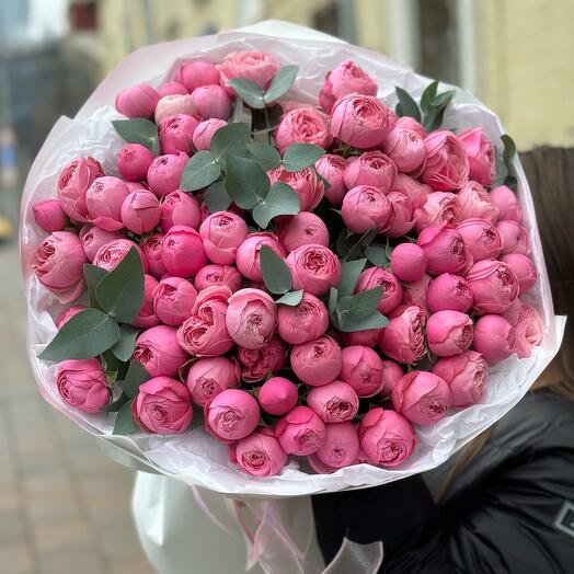 Шикарный букет из кустовых роз Сильва Пинк