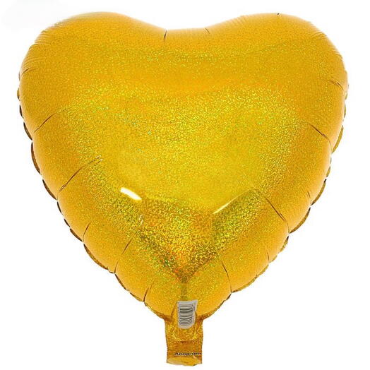 Шар гелий сердце глиттер золото. Foil helium ballon heart glitter gold