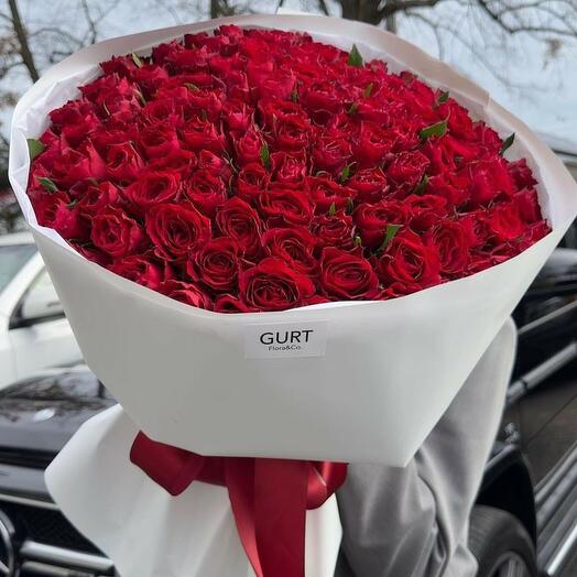 Красная роза 101 🌹