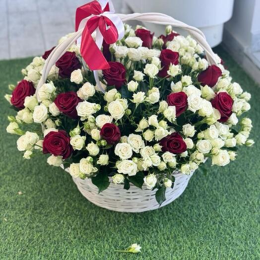 Roses in basket