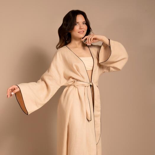 Халат льняной бежевый