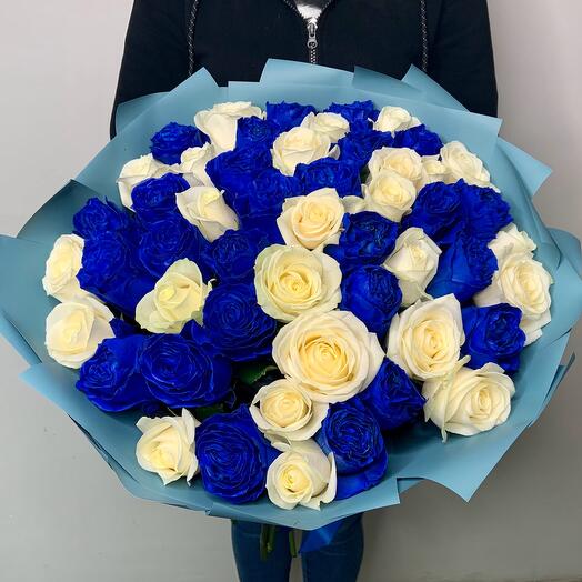Синие и белые розы 51 💙