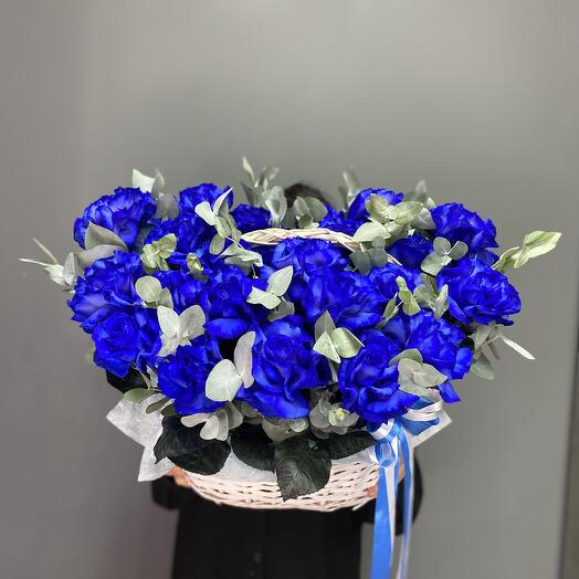 Корзина с французскими розами 💜💜💜