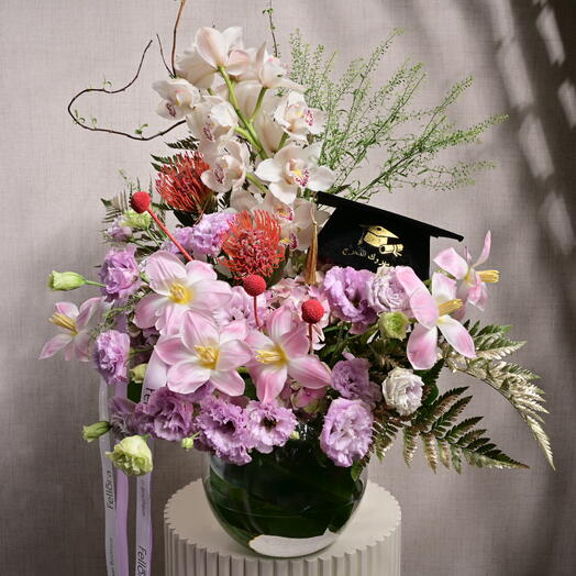 Graduation Flower Arrangement in a Vase