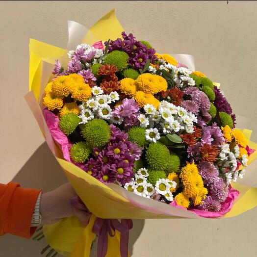 Букет 💐 хризантем Сантини