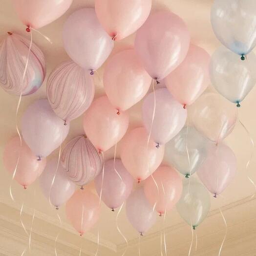 Воздушные шары в потолок с гелием 15 шт