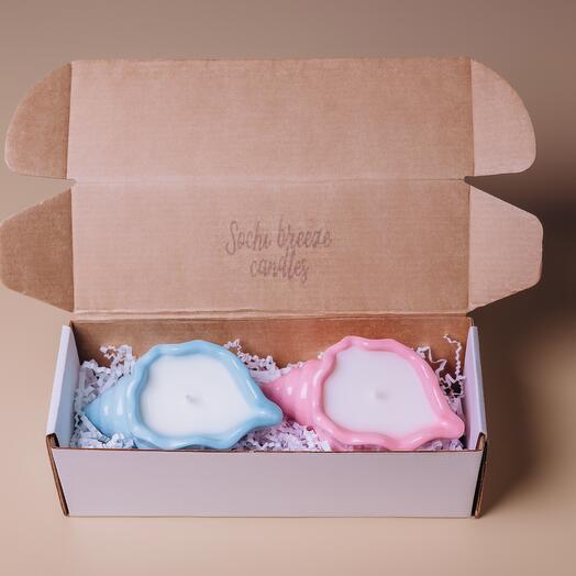 Свеча шкатулка - набор цветных 🐚