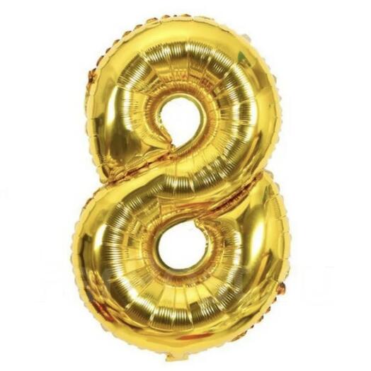 Шар цифра золото "8"