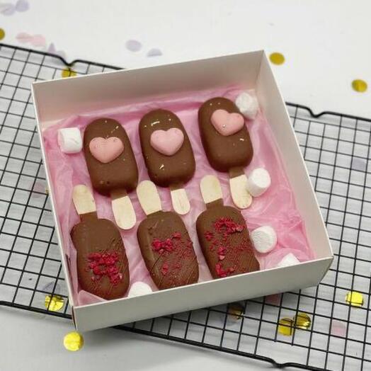 Эскимо картошка и чизкейк с посыпкой и сердечками