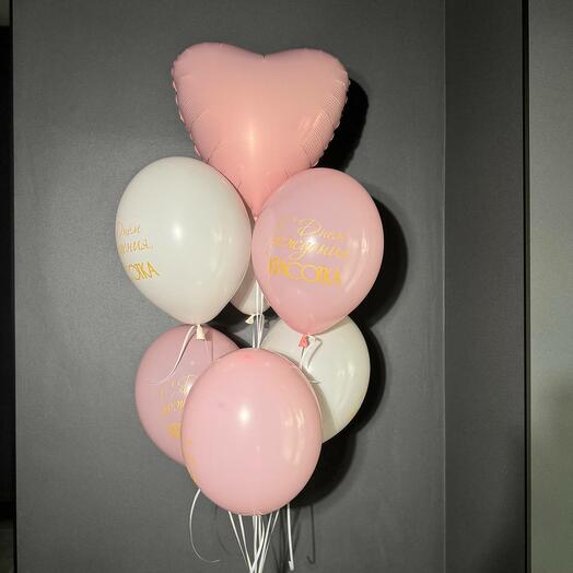 Фонтан из шаров "С днём рождения, красотка"/шары для женщины /шары с гелием Магнитогорск/Доставка Магнитогорск