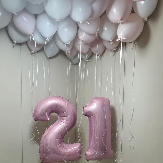 Набор воздушных шаров на 21 год