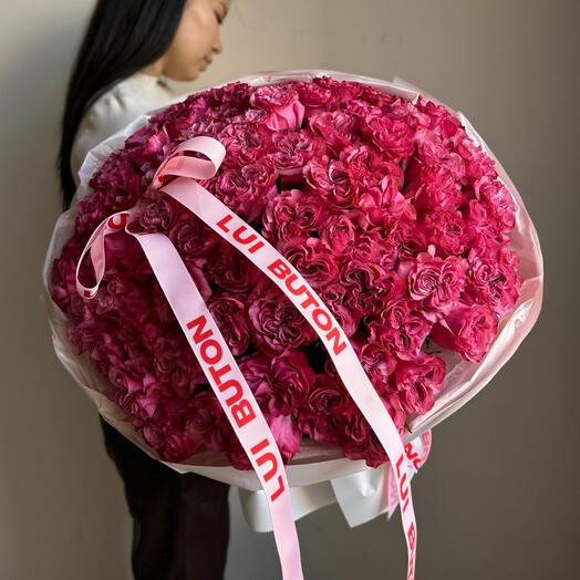 Букет "81 пионовидных роз сорта Country Blue"