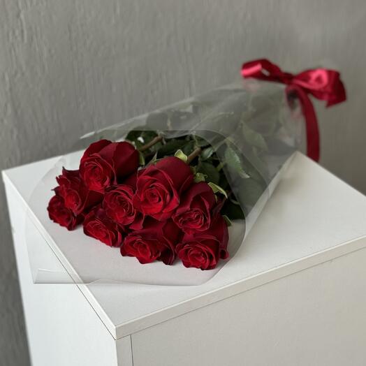 Красные розы (Эквадор 70 см) 9 штук