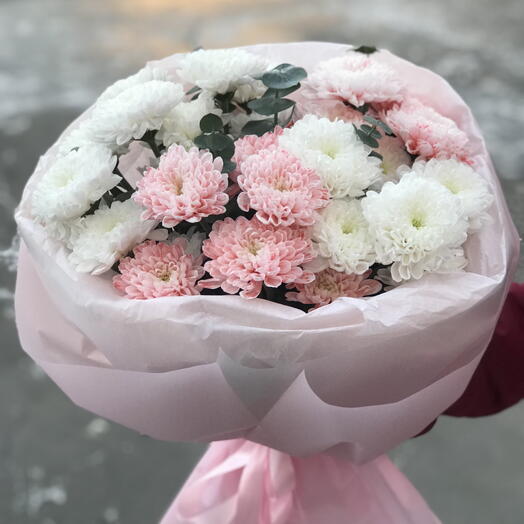 🔝 🎀Лёгкое прикосновение🎀/хризантема с эвкалиптом