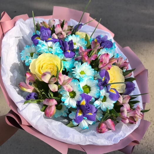 Букет в сине голубых тонах