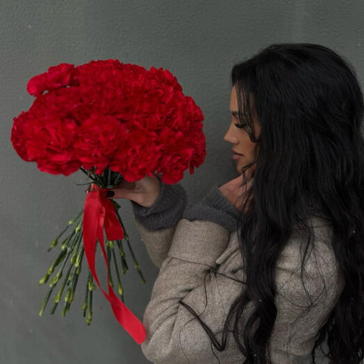 Букет из красный диантусов