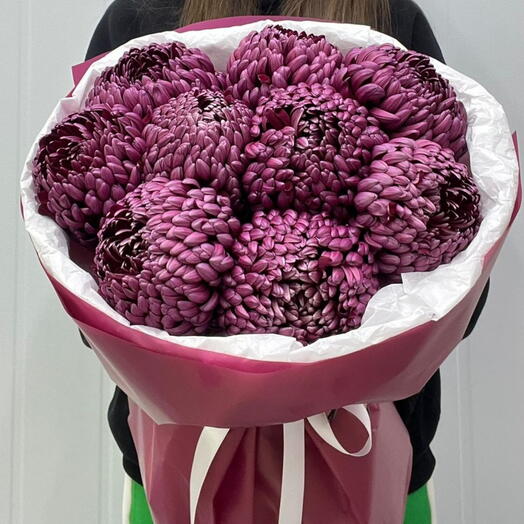 Букет из хризантем Бигуди purple