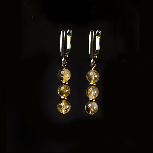 Серьги Самшит Цитрин 14K (EAR1160)