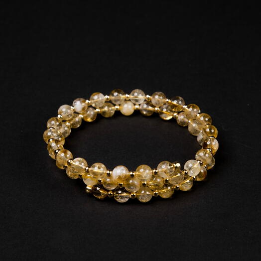 Браслет Самшит Цитрин 14K 19 см (BRA1149)