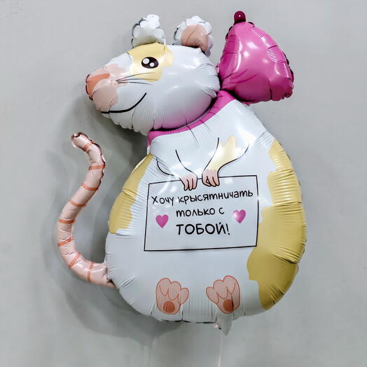 Фольгированный шар «Крыска» с признанием