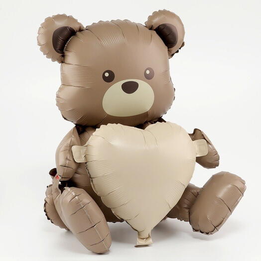 Шар фольгированный мишка с сердцем