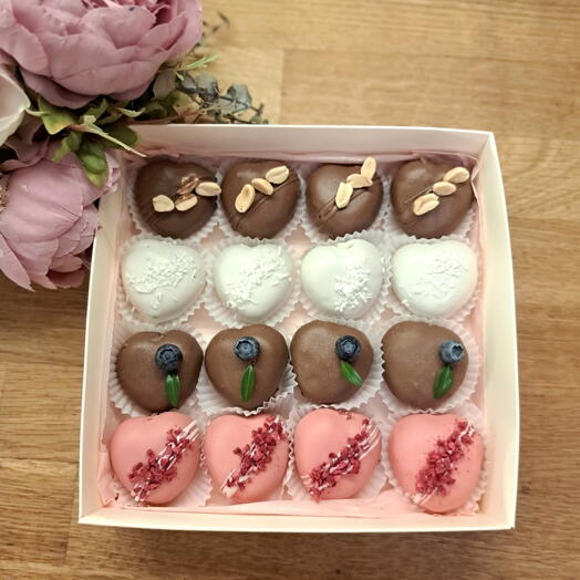 Набор пирожного картошка сердца с начинкой, ассорти