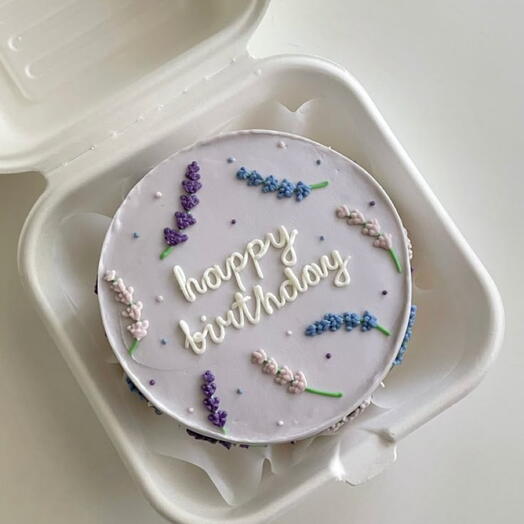 Бенто-торт лавандовый "happy birthday"