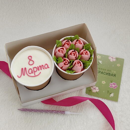 Торт в стакане Подарочный набор на 8 марта😃🌸