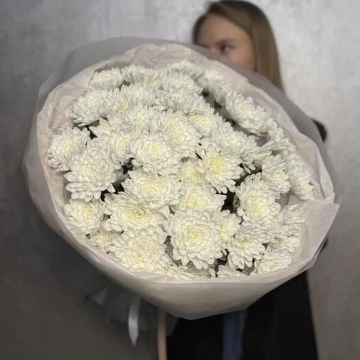 Моно букет хризантем 9 штук