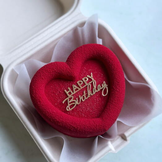Бенто-торт в форме сердца happy birthday