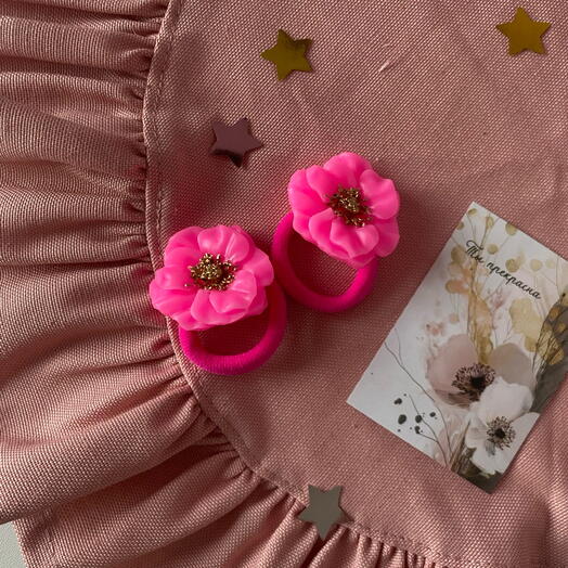 Резиночки-фиалки для волос на девочку