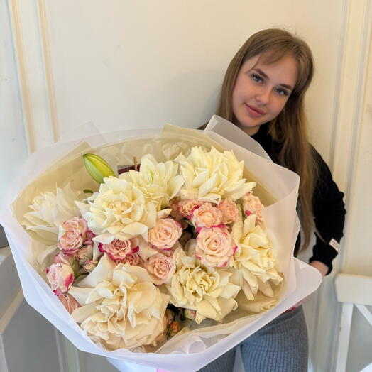 БукетСвадебный букет французкая Роза , Кустовая Роза Нежность 💝