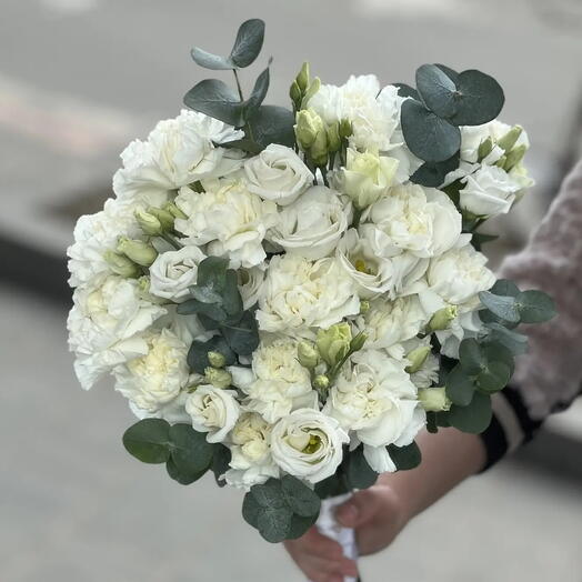 Букет невесты 👰‍♀️ Свадебный букет с белой эустомой и диантусами🤍 Эустома Диантусы