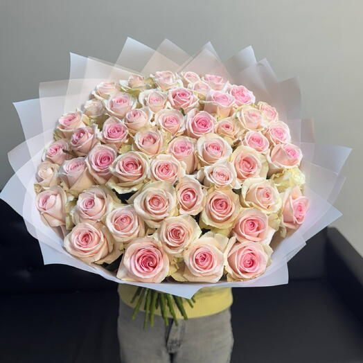 51 роза Нежно розовые розы